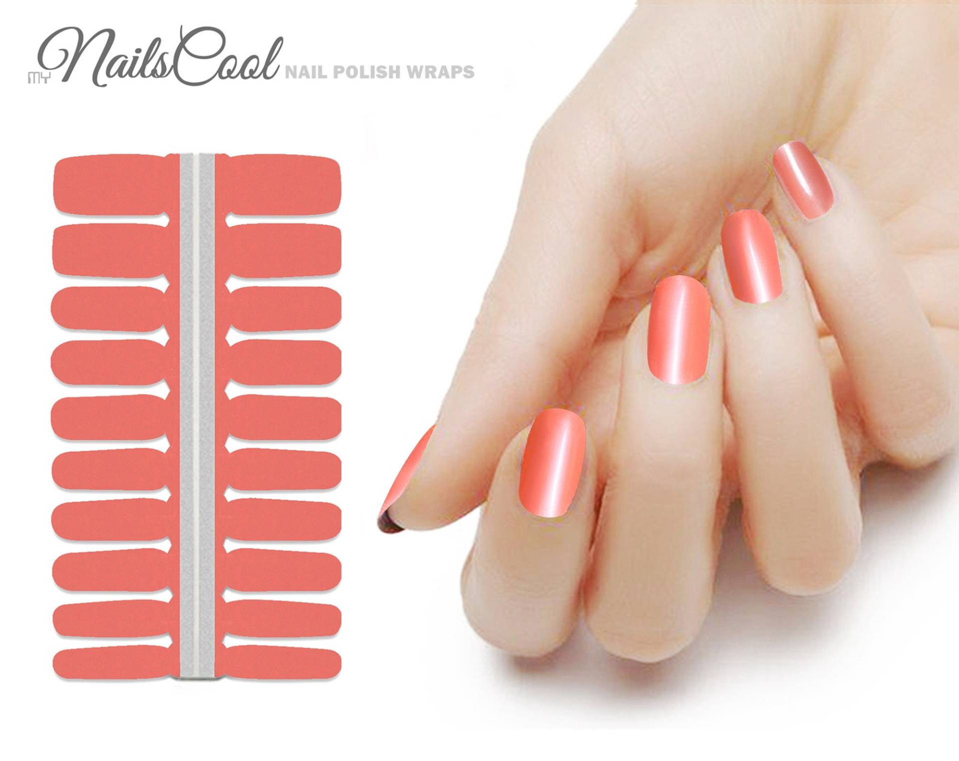 Bright Coral Farbe Glanz Solid Echte Nagellack Streifen Nailart Wraps Street Art 18 Strips Nägel Bright Coral Farbe Glanz Solid Echte Nagellack Streifen Nailart Wraps Street Art 18 Strips Nägel von myNailsCool