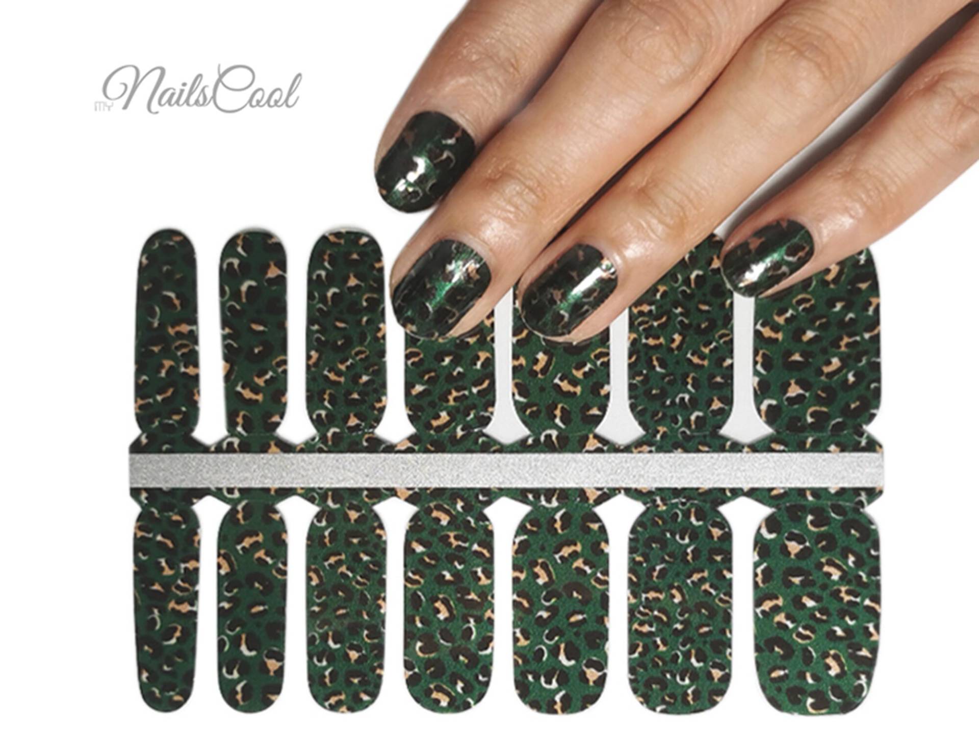 Dunkelgrün Farbe Camouflage Echter Nagellack Streifen Nailart Wraps Street Art 14 Strips von myNailsCool