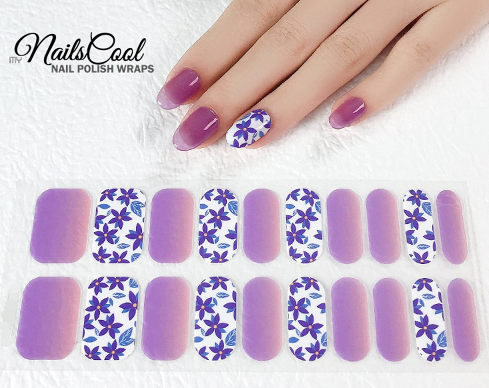 Lila Farbe Transparent Farbverlauf Echte Nagellack Streifen Nail Art Wraps Street Art 20 Floral Blumen Muster Lila Farbe Transparent Farbverlauf Echte Nagellack Streifen Nail Art Wraps Street Art 20 Floral Blumen Muster von myNailsCool