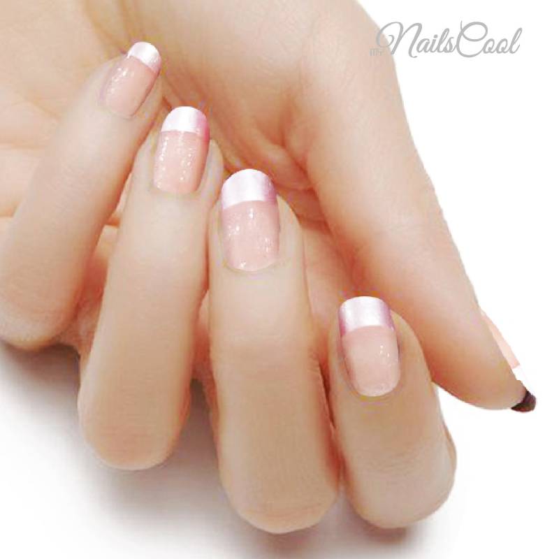 Pearly Pink Farbe French Style Echte Nagellack Streifen Nail Art Wraps Street Art 18 von myNailsCool