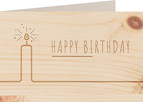 Geburtstagskarte aus Holz - Happy Birthday - 100% handmade in Österreich - Postkarte, Geschenkkarte, Grußkarte, Klappkarte, Karte, Einladung, Holzart:Zirbe Geburtstagskarte aus Holz - Happy Birthday - 100% handmade in Österreich - Postkarte, Geschenkkarte, Grußkarte, Klappkarte, Karte, Einladung, Holzart:Zirbe von myZirbe