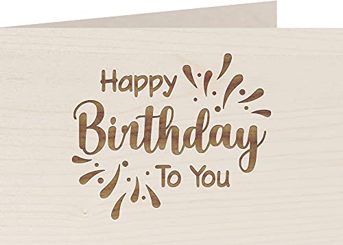 Geburtstagskarte aus Holz - Happy Birthday to you - 100% handmade in Österreich - Postkarte, Geschenkkarte, Grußkarte, Klappkarte, Karte, Einladung, Holzart:Ahorn von myZirbe