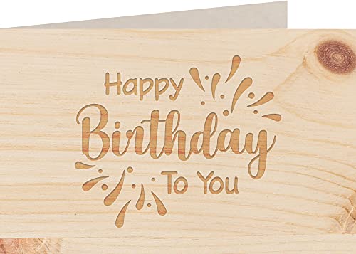 Geburtstagskarte aus Holz - Happy Birthday to you - 100% handmade in Österreich - Postkarte, Geschenkkarte, Grußkarte, Klappkarte, Karte, Einladung, Holzart:Zirbe von myZirbe