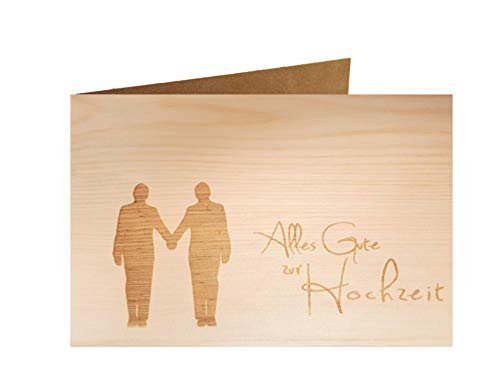 Holzgrußkarte - ALLES GUTE ZUR HOCHZEIT - 100% handmade in Österreich - Postkarte Glückwunschkarte Geschenkkarte Grußkarte Klappkarte Karte Einladung mr gleichgeschlechtlich von myZirbe