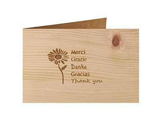 Holzgrußkarte - DANKE - 100% handmade in Österreich - Postkarte, Geschenkkarte, Grußkarte, Klappkarte, Karte, Einladung von myZirbe