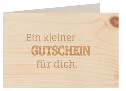 Holzgrußkarte - Ein kleiner Gutschein für dich - 100% handmade in Österreich - Postkarte, Geschenkkarte, Grußkarte, Klappkarte, Karte, Einladung, Glückwunschkarte Zirbe von myZirbe
