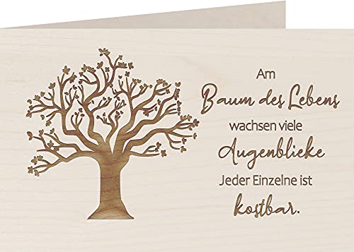 myZirbe Holzkarte - BAUM DES LEBENS - 100% handmade in Österreich - Postkarte, Geschenkkarte, Grußkarte, Klappkarte, Karte, Einladung, Holzart:Ahorn von myZirbe