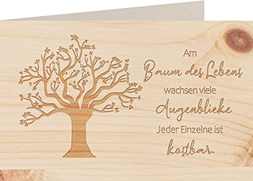 myZirbe Holzkarte - BAUM DES LEBENS - 100% handmade in Österreich - Postkarte, Geschenkkarte, Grußkarte, Klappkarte, Karte, Einladung, Holzart:Zirbe von myZirbe