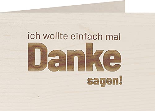 myZirbe Holzkarte - EINFACH DANKE SAGEN - 100% handmade in Österreich - Postkarte, Geschenkkarte, Grußkarte, Klappkarte, Karte, Einladung, Holzart:Ahorn von myZirbe