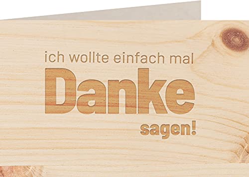 myZirbe Holzkarte - EINFACH DANKE SAGEN - 100% handmade in Österreich - Postkarte, Geschenkkarte, Grußkarte, Klappkarte, Karte, Einladung, Holzart:Zirbe von myZirbe