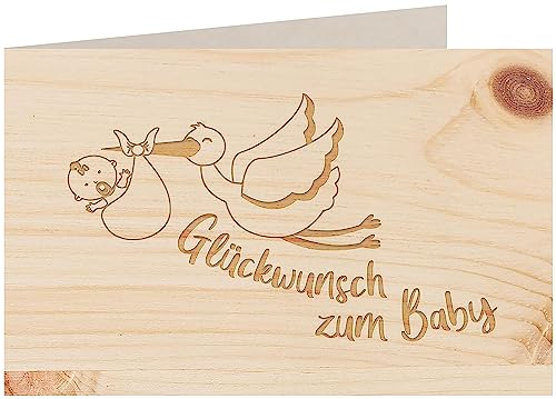 myZirbe Holzkarte - Glückwunsch zum Baby Storch - 100% handmade in Österreich - Postkarte, Geschenkkarte, Grußkarte, Klappkarte, Karte, Einladung, Holzart:Arve myZirbe Holzkarte - Glückwunsch zum Baby Storch - 100% handmade in Österreich - Postkarte, Geschenkkarte, Grußkarte, Klappkarte, Karte, Einladung, Holzart:Arve von myZirbe