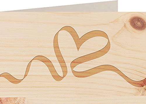 myZirbe Holzkarte - Herz Band - 100% handmade in Österreich - Postkarte, Geschenkkarte, Grußkarte, Klappkarte, Karte, Einladung, Holzart:Zirbe von myZirbe