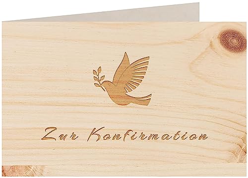 myZirbe Holzkarte - Zur Konfirmation - 100% handmade in Österreich - Postkarte, Geschenkkarte, Grußkarte, Klappkarte, Karte, Einladung, Holzart:Zirbe von myZirbe