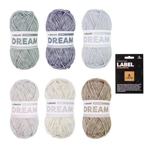 myboshi Dream Wollpaket Nordic Breeze, edles Garn mit Baby-Alpaka zum Häkeln und Stricken, in 6 Farben, 6 Knäuel x 50g, Lauflänge 95m Unifarben 6 Knäuel myboshi Dream Wollpaket Nordic Breeze, edles Garn mit Baby-Alpaka zum Häkeln und Stricken, in 6 Farben, 6 Knäuel x 50g, Lauflänge 95m Unifarben 6 Knäuel von myboshi