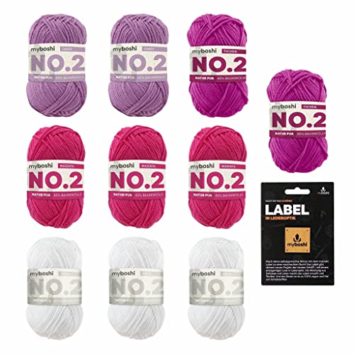 myboshi Einhorn Wollpaket, No.2 Wolle in Rosatönen, mit original Label, All-in-one-Paket, 10 Knäuel x 50g, Lauflänge 100m, zum Häkeln oder Stricken, Babywolle Einhorn 10 Knäuel myboshi Einhorn Wollpaket, No.2 Wolle in Rosatönen, mit original Label, All-in-one-Paket, 10 Knäuel x 50g, Lauflänge 100m, zum Häkeln oder Stricken, Babywolle Einhorn 10 Knäuel von myboshi