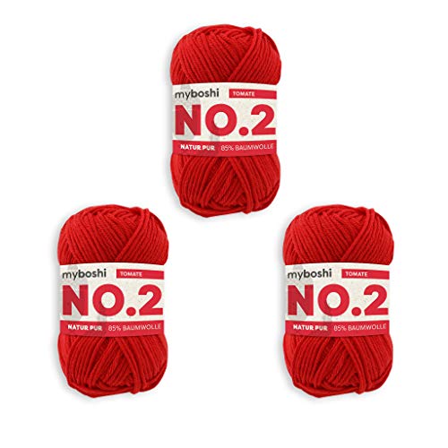 myboshi Häkel- und Strickgarn | Modell: No.2 mit Kapokfaser | Leichtes Garn | 3-Pack Ball Garn | 2320 Tomate myboshi Häkel- und Strickgarn | Modell: No.2 mit Kapokfaser | Leichtes Garn | 3-Pack Ball Garn | 2320 Tomate von myboshi