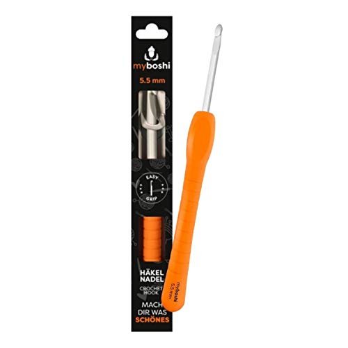 myboshi Häkelnadel mit ergonomischem Easy-Grip-Griff, in 12 verschiedenen Stärken, für ermüdende oder schmerzende Hände, Grau 5,5mm myboshi Häkelnadel mit ergonomischem Easy-Grip-Griff, in 12 verschiedenen Stärken, für ermüdende oder schmerzende Hände, Grau 5,5mm von myboshi