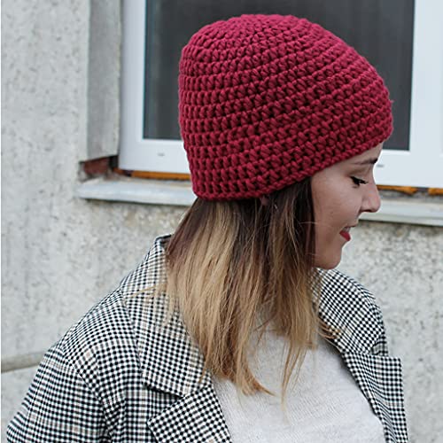 myboshi Häkelset Mütze Chiba, inkl. No.1 Wolle, Nadel und Anleitung, für Mützen und Schals, Häkelpaket, 30% Merinowolle Rot mit Häkelnadel von myboshi
