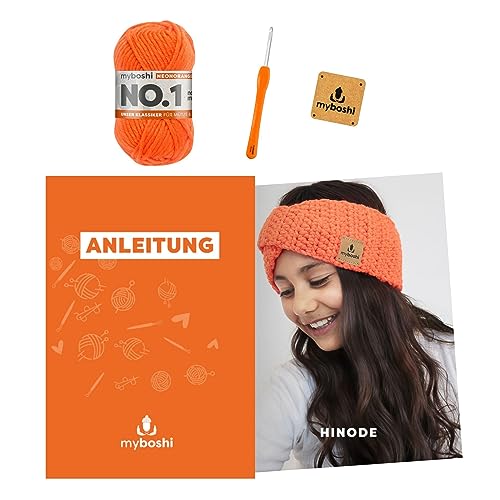 myboshi Häkelset Stirnband Hinode, inkl. Marble Wolle, Nadel und Anleitung, original Label, Häkelpaket, 30% Merinowolle Neonorange, mit Häkelnadel myboshi Häkelset Stirnband Hinode, inkl. Marble Wolle, Nadel und Anleitung, original Label, Häkelpaket, 30% Merinowolle Neonorange, mit Häkelnadel von myboshi