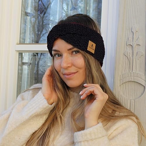myboshi Häkelset Stirnband Twist aus Samt XS, für Anfänger, inkl. Samt XS Garn, Häkelnadel, Anleitung und Label, 100% Polyester, Schwarz (Lakritz) mit Häkelnadel von myboshi