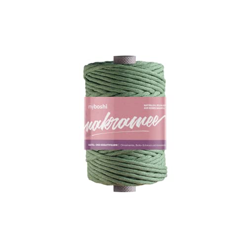 myboshi Makramee-Garn, gezwirnt 4mm, Made in Germany, Naturgarn, das Kreativgarn für orientalische -Makramee-Arbeiten Grün 1 Kordel a 50m myboshi Makramee-Garn, gezwirnt 4mm, Made in Germany, Naturgarn, das Kreativgarn für orientalische -Makramee-Arbeiten Grün 1 Kordel a 50m von myboshi
