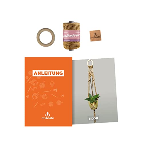 myboshi Makramee-Set Blumenampel Sidon, inkl. Makramee-Kordel, Holzring und Anleitung, 4mm geflochten, Made in Germany, 100% Baumwolle Honig, mit Anleitung myboshi Makramee-Set Blumenampel Sidon, inkl. Makramee-Kordel, Holzring und Anleitung, 4mm geflochten, Made in Germany, 100% Baumwolle Honig, mit Anleitung von myboshi