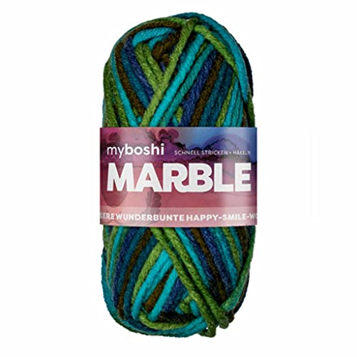 myboshi Marble: unsere wunderbunte Happy-Smile-Wolle, mit Farbverlauf, Ökotex-zertifiziert, 50g, Ll 55m Blau (Grace), 1 Knäuel von myboshi