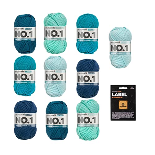 myboshi Mermaid Lagoon Wollpaket, Mulesing-freie Mützenwolle, myboshi Label in Lederoptik, 10 Knäuel x 50g, Lauflänge 55m, strapazierfähig, filzfrei, Mermaid Lagoon, 10 Knäuel myboshi Mermaid Lagoon Wollpaket, Mulesing-freie Mützenwolle, myboshi Label in Lederoptik, 10 Knäuel x 50g, Lauflänge 55m, strapazierfähig, filzfrei, Mermaid Lagoon, 10 Knäuel von myboshi
