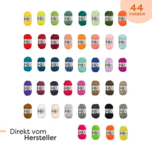 myboshi No.1 Wolle zum Häkeln und Stricken, Schnellstrickgarn, inkl. Label, Strickwolle, Häkelwolle, mulesing-frei, Ll. 55m /50g, 30% Wolle (Merinowolle) Grau (Beton), 4 Knäuel von myboshi