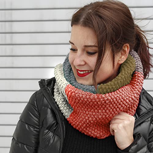 myboshi Strickset Schal New Haven, inkl. No.1 Wolle, Rundstricknadel, Anleitung und Label, Strickpaket für Anfänger, 30% Merinowolle, Rouge mit Rundstricknadel von myboshi