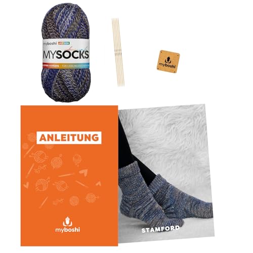 myboshi Strickset Socken Stamford, inkl. mysocks, 4-fädige Sockenwolle, Nadelspiel, Anleitung Label, 75% Schurwolle, 25% Polyamid Jepsen, mit Nadelspiel myboshi Strickset Socken Stamford, inkl. mysocks, 4-fädige Sockenwolle, Nadelspiel, Anleitung Label, 75% Schurwolle, 25% Polyamid Jepsen, mit Nadelspiel von myboshi