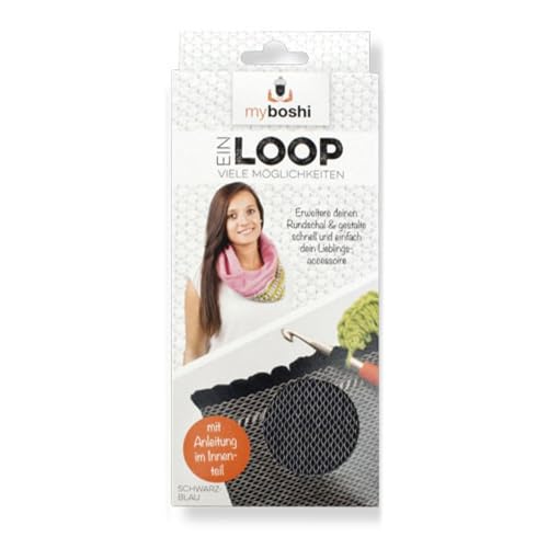 myboshi Webloop, Stoff zum Anhäkeln und Anstricken, Verbindung aus Stoff und Wolle, Webschal Schwarz (Schwarz) 1 Loop myboshi Webloop, Stoff zum Anhäkeln und Anstricken, Verbindung aus Stoff und Wolle, Webschal Schwarz (Schwarz) 1 Loop von myboshi