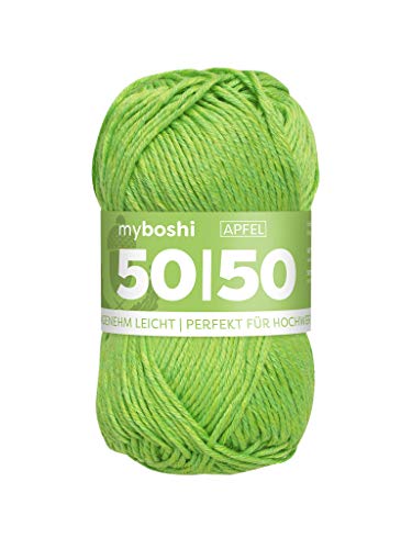 myboshi 50/50-Ganzjahres-Wolle aus Baum- und Merinowolle, für Oberbekleidung geeignet, Mulesing-frei, hochwertiges Häkel-/Strickgarn, 50g, Ll 110m Grün (Apfel) 1 Knäuel myboshi 50/50-Ganzjahres-Wolle aus Baum- und Merinowolle, für Oberbekleidung geeignet, Mulesing-frei, hochwertiges Häkel-/Strickgarn, 50g, Ll 110m Grün (Apfel) 1 Knäuel von myboshi
