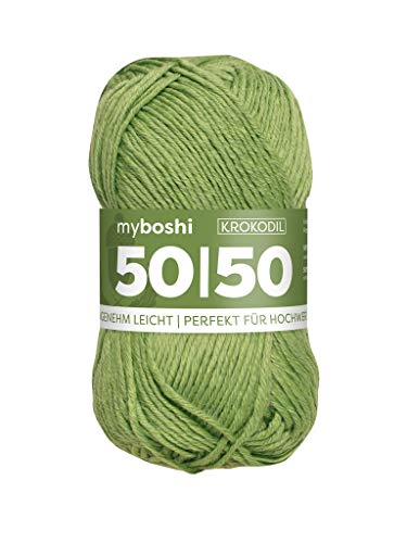 myboshi 50/50-Ganzjahres-Wolle aus Baum- und Merinowolle, für Oberbekleidung geeignet, Mulesing-frei, hochwertiges Häkel-/Strickgarn, 50g, Ll 110m Grün (Krokodil) 1 Knäuel myboshi 50/50-Ganzjahres-Wolle aus Baum- und Merinowolle, für Oberbekleidung geeignet, Mulesing-frei, hochwertiges Häkel-/Strickgarn, 50g, Ll 110m Grün (Krokodil) 1 Knäuel von myboshi