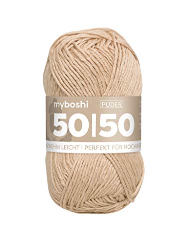 myboshi 50/50-Ganzjahres-Wolle aus Baum- und Merinowolle, für Oberbekleidung geeignet, Mulesing-frei, hochwertiges Häkel-/Strickgarn, 50g, Ll 110m Rosa (Puder), 1 Knäuel myboshi 50/50-Ganzjahres-Wolle aus Baum- und Merinowolle, für Oberbekleidung geeignet, Mulesing-frei, hochwertiges Häkel-/Strickgarn, 50g, Ll 110m Rosa (Puder), 1 Knäuel von myboshi