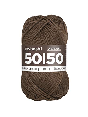 myboshi 50/50-Ganzjahres-Wolle aus Baum- und Merinowolle, für Oberbekleidung geeignet, Mulesing-frei, hochwertiges Häkel-/Strickgarn, 50g, Ll 110m Braun (Walnuss) 1 Knäuel myboshi 50/50-Ganzjahres-Wolle aus Baum- und Merinowolle, für Oberbekleidung geeignet, Mulesing-frei, hochwertiges Häkel-/Strickgarn, 50g, Ll 110m Braun (Walnuss) 1 Knäuel von myboshi