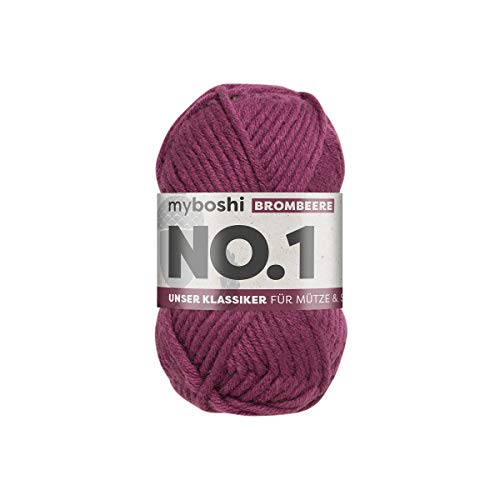 myboshi No.1 Wolle zum Häkeln und Stricken, Schnellstrickgarn, langlebige Mützenwolle, Strickwolle, Häkelwolle, mulesing-frei, 50g, Ll 55m Lila (Brombeere) 1 Knäuel myboshi No.1 Wolle zum Häkeln und Stricken, Schnellstrickgarn, langlebige Mützenwolle, Strickwolle, Häkelwolle, mulesing-frei, 50g, Ll 55m Lila (Brombeere) 1 Knäuel von myboshi
