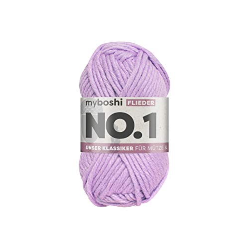 myboshi No.1 Wolle zum Häkeln und Stricken, Schnellstrickgarn, langlebige Mützenwolle, Strickwolle, Häkelwolle, mulesing-frei, 50g, Ll 55m Lila (Flieder) 1 Knäuel myboshi No.1 Wolle zum Häkeln und Stricken, Schnellstrickgarn, langlebige Mützenwolle, Strickwolle, Häkelwolle, mulesing-frei, 50g, Ll 55m Lila (Flieder) 1 Knäuel von myboshi
