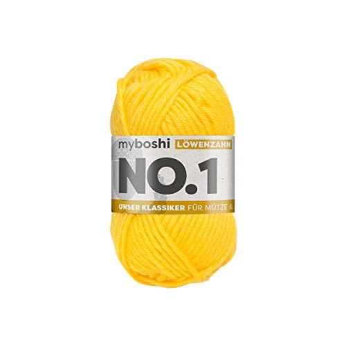 myboshi No.1 Wolle zum Häkeln und Stricken, Schnellstrickgarn, langlebige Mützenwolle, Strickwolle, Häkelwolle, mulesing-frei, 50g, Ll 55m Gelb (Löwenzahn) 1 Knäuel myboshi No.1 Wolle zum Häkeln und Stricken, Schnellstrickgarn, langlebige Mützenwolle, Strickwolle, Häkelwolle, mulesing-frei, 50g, Ll 55m Gelb (Löwenzahn) 1 Knäuel von myboshi