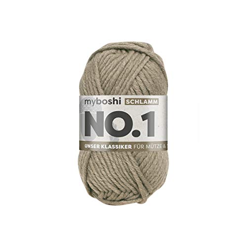 myboshi No.1 Wolle zum Häkeln und Stricken, Schnellstrickgarn, langlebige Mützenwolle, Strickwolle, Häkelwolle, mulesing-frei, 50g, Ll 55m Braun (Schlamm) 1 Knäuel myboshi No.1 Wolle zum Häkeln und Stricken, Schnellstrickgarn, langlebige Mützenwolle, Strickwolle, Häkelwolle, mulesing-frei, 50g, Ll 55m Braun (Schlamm) 1 Knäuel von myboshi