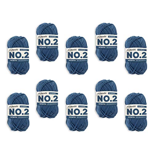 myboshi No.2 Baumwolle zum Häkeln, Baby Wolle, vegane Wolle zum Stricken, Wolle 60 Grad waschbar, für Baby und Amigurumi, 50g, Ll 100m Blau (Blaubeere) 10 Knäuel myboshi No.2 Baumwolle zum Häkeln, Baby Wolle, vegane Wolle zum Stricken, Wolle 60 Grad waschbar, für Baby und Amigurumi, 50g, Ll 100m Blau (Blaubeere) 10 Knäuel von myboshi