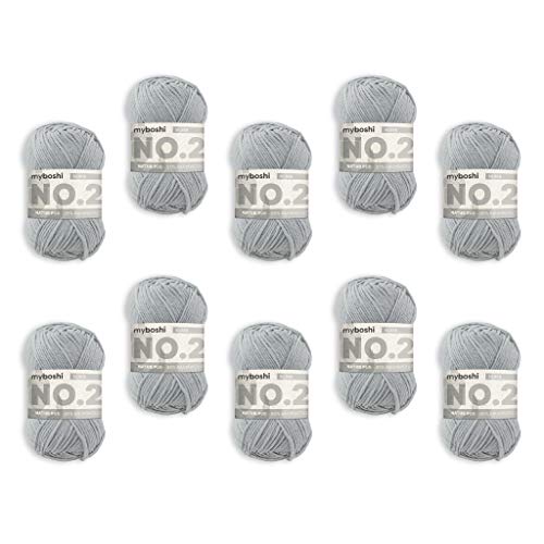 myboshi Häkel- und Strickgarn | Modell: No.2 mit Kapokfaser | leichtes Garn | 10-fädiges Knäuel | Silber 2930 von myboshi