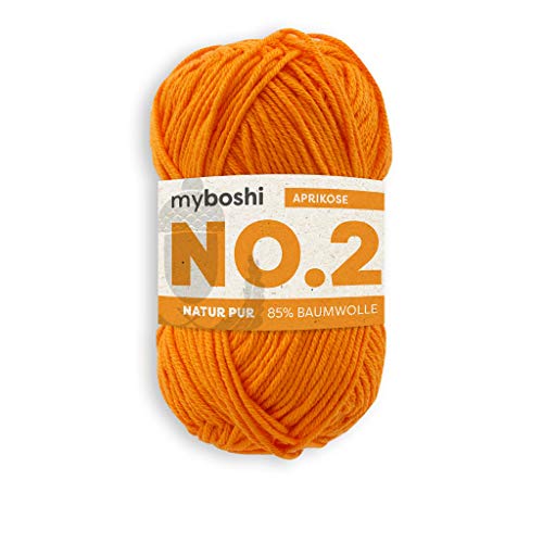 myboshi No.2 Baumwolle zum Häkeln, Baby Wolle, vegane Wolle zum Stricken, Wolle 60 Grad waschbar, für Baby und Amigurumi, 50g, Ll 100m Orange (Aprikose) 1 Knäuel myboshi No.2 Baumwolle zum Häkeln, Baby Wolle, vegane Wolle zum Stricken, Wolle 60 Grad waschbar, für Baby und Amigurumi, 50g, Ll 100m Orange (Aprikose) 1 Knäuel von myboshi