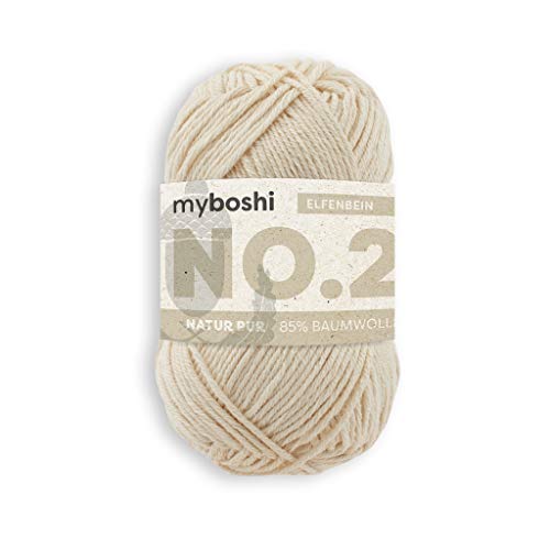 myboshi No.2 Baumwolle zum Häkeln, Baby Wolle, vegane Wolle zum Stricken, Wolle 60 Grad waschbar, für Baby und Amigurumi, 50g, Ll 100m Beige (Elfenbein) 1 Knäuel myboshi No.2 Baumwolle zum Häkeln, Baby Wolle, vegane Wolle zum Stricken, Wolle 60 Grad waschbar, für Baby und Amigurumi, 50g, Ll 100m Beige (Elfenbein) 1 Knäuel von myboshi