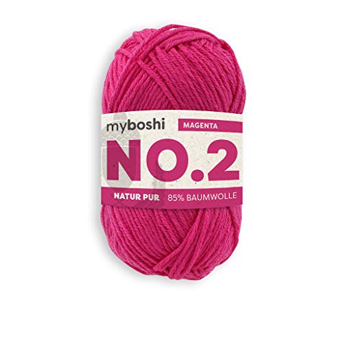 myboshi No.2 Baumwolle zum Häkeln, Baby Wolle, vegane Wolle zum Stricken, Wolle 60 Grad waschbar, für Baby und Amigurumi, 50g, Ll 100m Rosa (Magenta) 1 Knäuel myboshi No.2 Baumwolle zum Häkeln, Baby Wolle, vegane Wolle zum Stricken, Wolle 60 Grad waschbar, für Baby und Amigurumi, 50g, Ll 100m Rosa (Magenta) 1 Knäuel von myboshi