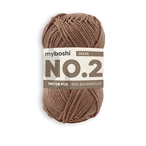 myboshi No.2 Baumwolle zum Häkeln, Baby Wolle, vegane Wolle zum Stricken, Wolle 60 Grad waschbar, für Baby und Amigurumi, 50g, Ll 100m Braun (Ocker) 1 Knäuel myboshi No.2 Baumwolle zum Häkeln, Baby Wolle, vegane Wolle zum Stricken, Wolle 60 Grad waschbar, für Baby und Amigurumi, 50g, Ll 100m Braun (Ocker) 1 Knäuel von myboshi