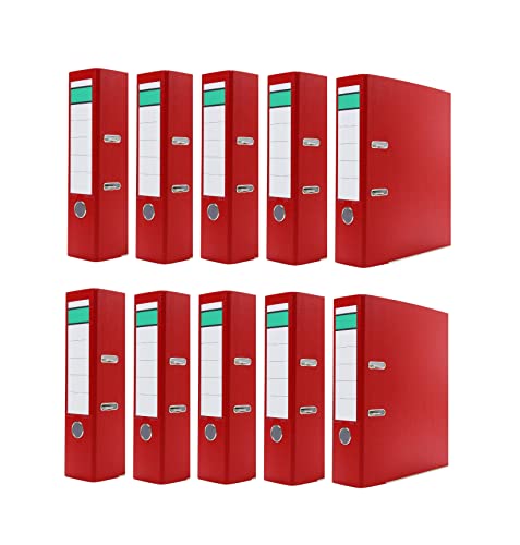 mybuy24 10 x PP Ordner DIN A4 8 cm breit rot Aktenordner Kunststoffordner Büroordner Plastik mybuy24 10 x PP Ordner DIN A4 8 cm breit rot Aktenordner Kunststoffordner Büroordner Plastik von mybuy24