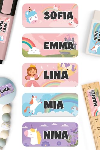mycustomy – Namensaufkleber Kinder 0+ Eextra-schmal – Namensaufkleber Schule für Kleidung, Hefte und Zubehör 30x13 mm von mycustomy