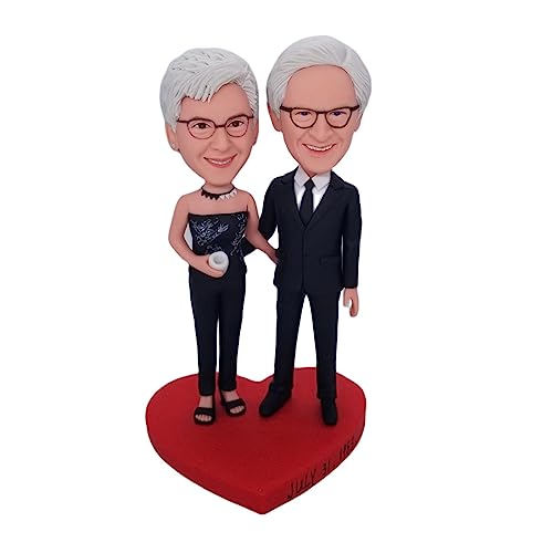 mydedor Benutzerdefinierte Wackelköpfe Figuren Kundenspezifische Puppe, Hochzeitspaar Sammlerstück Handgemachte personalisierte Skulptur Geschenk für Eltern Jahrestag mydedor Benutzerdefinierte Wackelköpfe Figuren Kundenspezifische Puppe, Hochzeitspaar Sammlerstück Handgemachte personalisierte Skulptur Geschenk für Eltern Jahrestag von mydedor