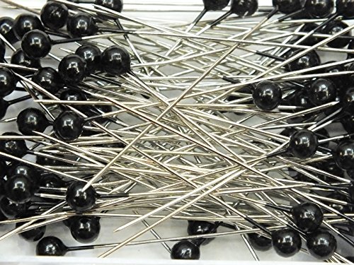 Perlkopf - Deco - Nadeln Ø 6mm x 65mm mit Euro-Lochung, Inhalt: 100stk. Farbe: Schwarz / Black Perlkopf - Deco - Nadeln Ø 6mm x 65mm mit Euro-Lochung, Inhalt: 100stk. Farbe: Schwarz / Black von N/A